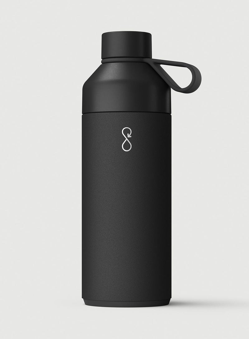 Ocean Bottle Eco-Friendly Stainless Steel Reusable Water Bottle Leakproof BPA Free Dishwasher Safe Double Wall Vacuum Insulated Thermos Flask - Obsidian Black - 34 oz - Image 1