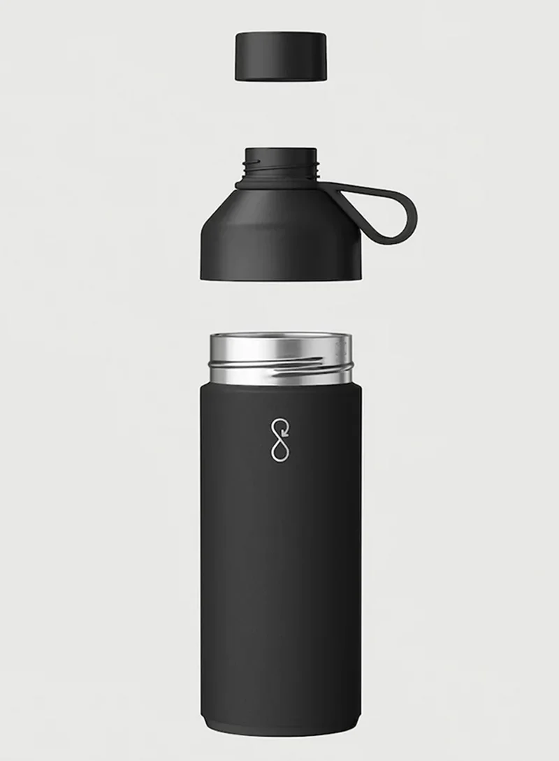 Ocean Bottle Eco-Friendly Stainless Steel Reusable Water Bottle Leakproof BPA Free Dishwasher Safe Double Wall Vacuum Insulated Thermos Flask - Obsidian Black - 34 oz