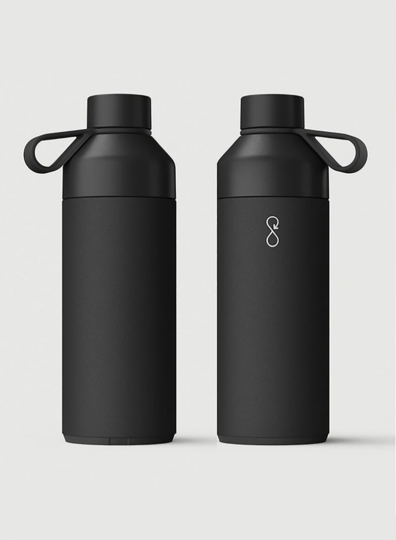 Ocean Bottle Eco-Friendly Stainless Steel Reusable Water Bottle Leakproof BPA Free Dishwasher Safe Double Wall Vacuum Insulated Thermos Flask - Obsidian Black - 34 oz - Image 3