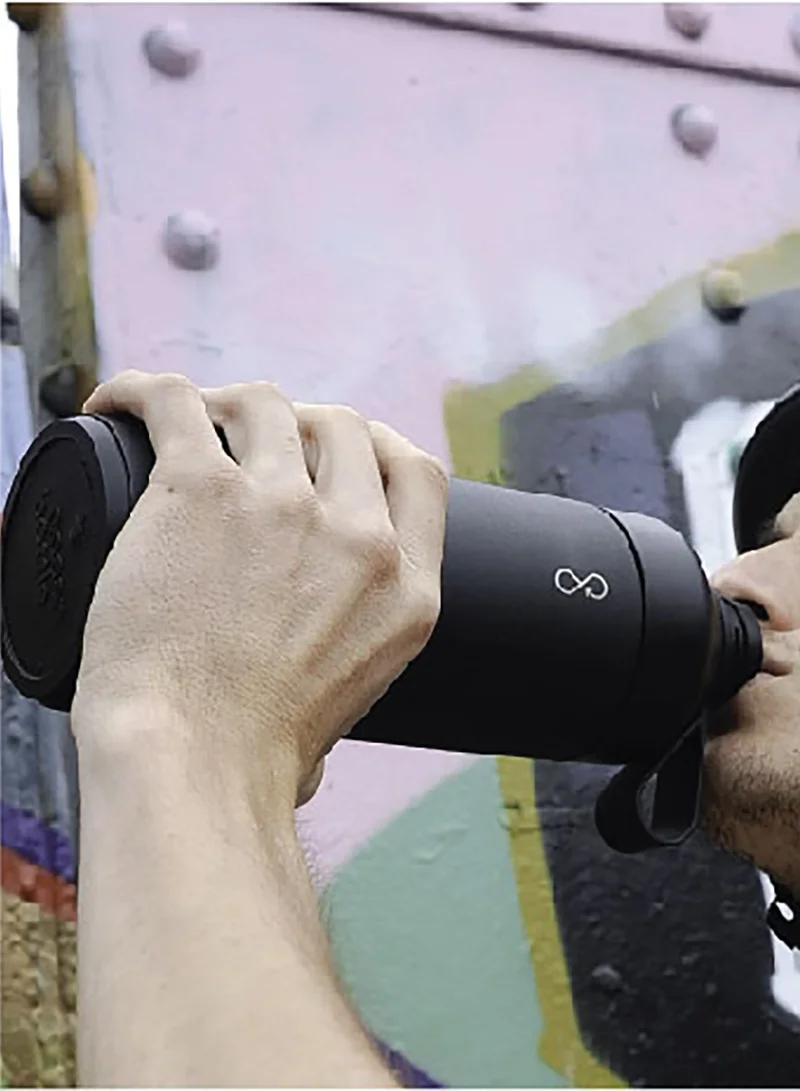 Ocean Bottle Eco-Friendly Stainless Steel Reusable Water Bottle Leakproof BPA Free Dishwasher Safe Double Wall Vacuum Insulated Thermos Flask - Obsidian Black - 34 oz