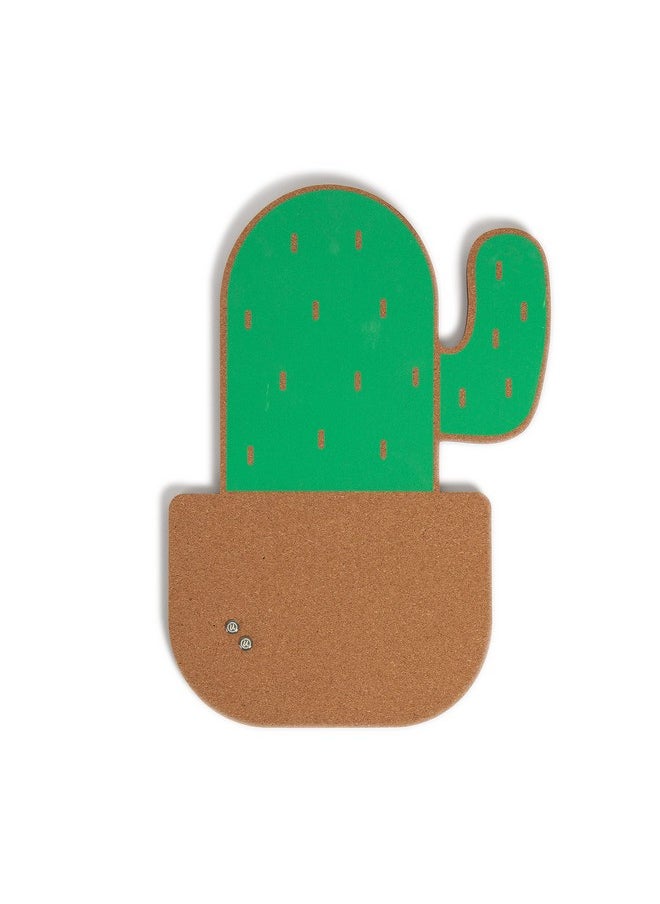 U Brands - Potted Cactus Cork Bulletin Board, 12” X 17” - Image 1