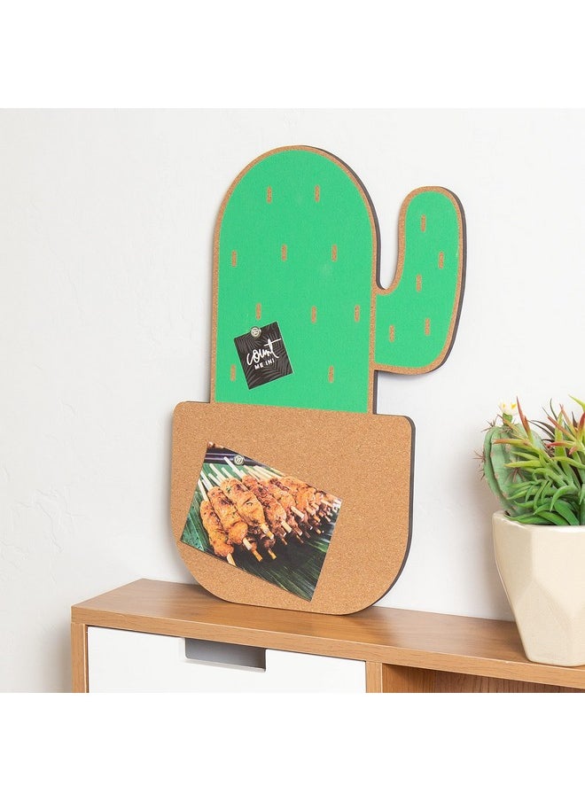 U Brands - Potted Cactus Cork Bulletin Board, 12” X 17” - Image 1