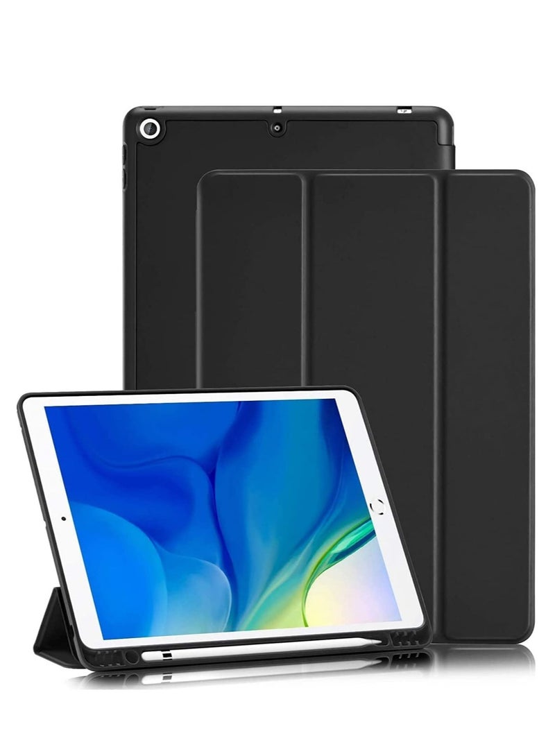 حافظة آيباد الجيل 9/8/7 (2021/2020/2019) حافظة آيباد 10.2 بوصة مع حامل قلم [نوم/استيقاظ] رقيقة ناعمة من TPU مع قاعدة مغناطيسية ذكية غلاف واقي للحالات - Image 1