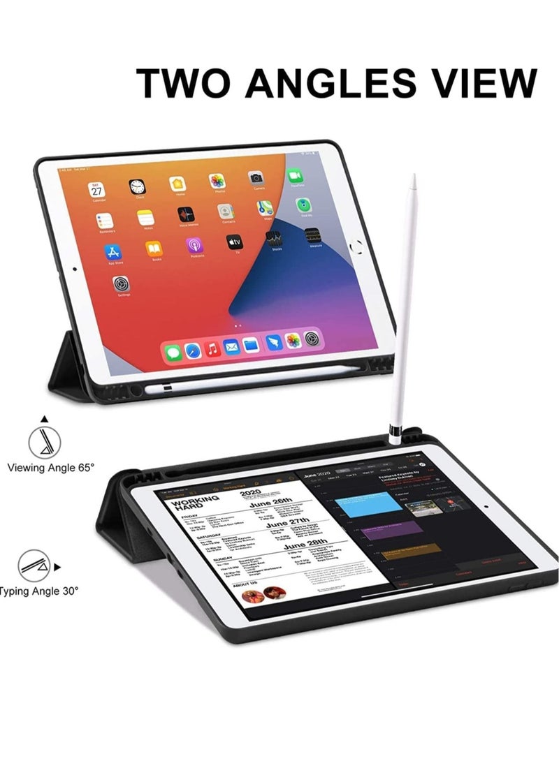 حافظة آيباد الجيل 9/8/7 (2021/2020/2019) حافظة آيباد 10.2 بوصة مع حامل قلم [نوم/استيقاظ] رقيقة ناعمة من TPU مع قاعدة مغناطيسية ذكية غلاف واقي للحالات - Image 2