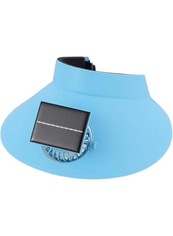 Haizol Solar Powered Visor Cap with Built-in Cooling Fan UV Protection Sun Hat Adjustable Strap Outdoor Sports - Image 1