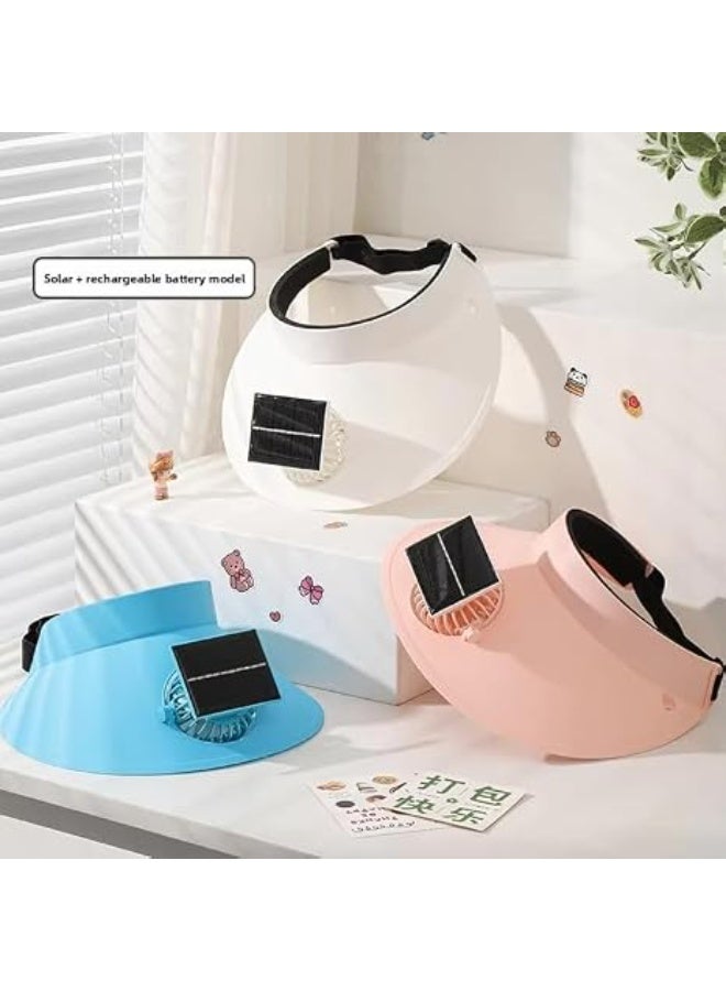 Haizol Solar Powered Visor Cap with Built-in Cooling Fan UV Protection Sun Hat Adjustable Strap Outdoor Sports - Image 3