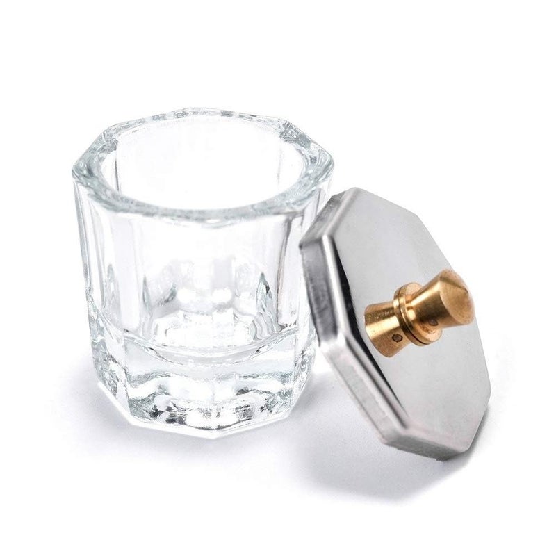 KADS Glass Bowl 39 oz Crystal Clear Acrylic Nail Art Equipment Mixing Bowl with Lid Dishwasher Safe for Salon or Personal Use