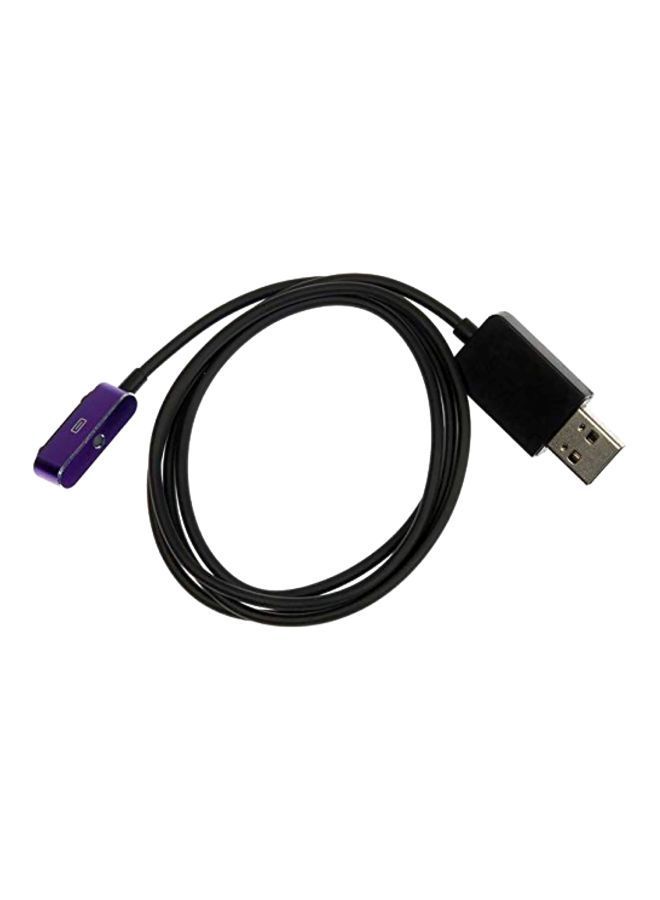 NIBEMINENT Magnetic Aluminum Charging Cable For Song Xperia Smart Phone Black/Purple  - Image 1