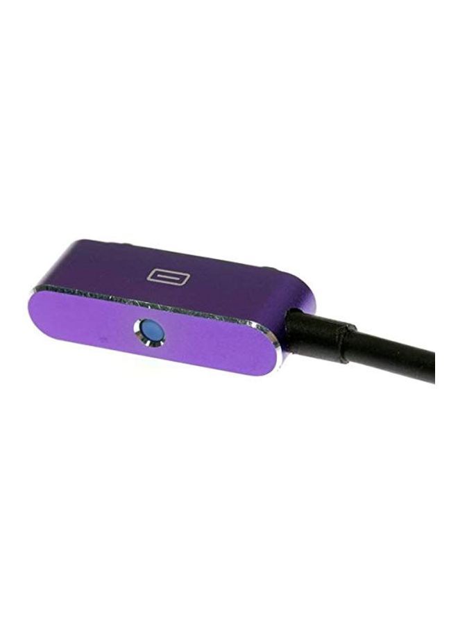 NIBEMINENT Magnetic Aluminum Charging Cable For Song Xperia Smart Phone Black/Purple  - Image 2