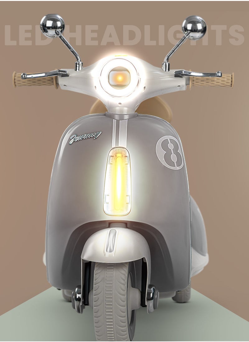 BAYBEE Vespa Battery Operated Bike for Kids, Ride on Toys Kids Bike Scooty with Light & Music Baby Bike Rechargeable Battery Bike Electric Bike for Kids to Drive 1 to 3 Years Boy Girl Grey  - Image 3