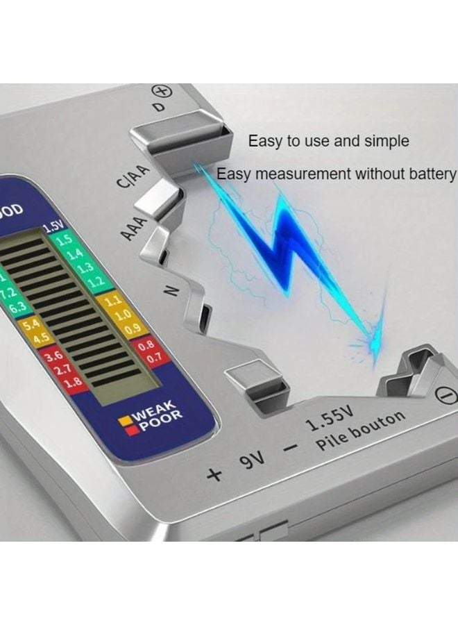 BT 158 Digital Battery Tester Silvery Efficient Easy to Use Accurate Performance Checker - Image 3