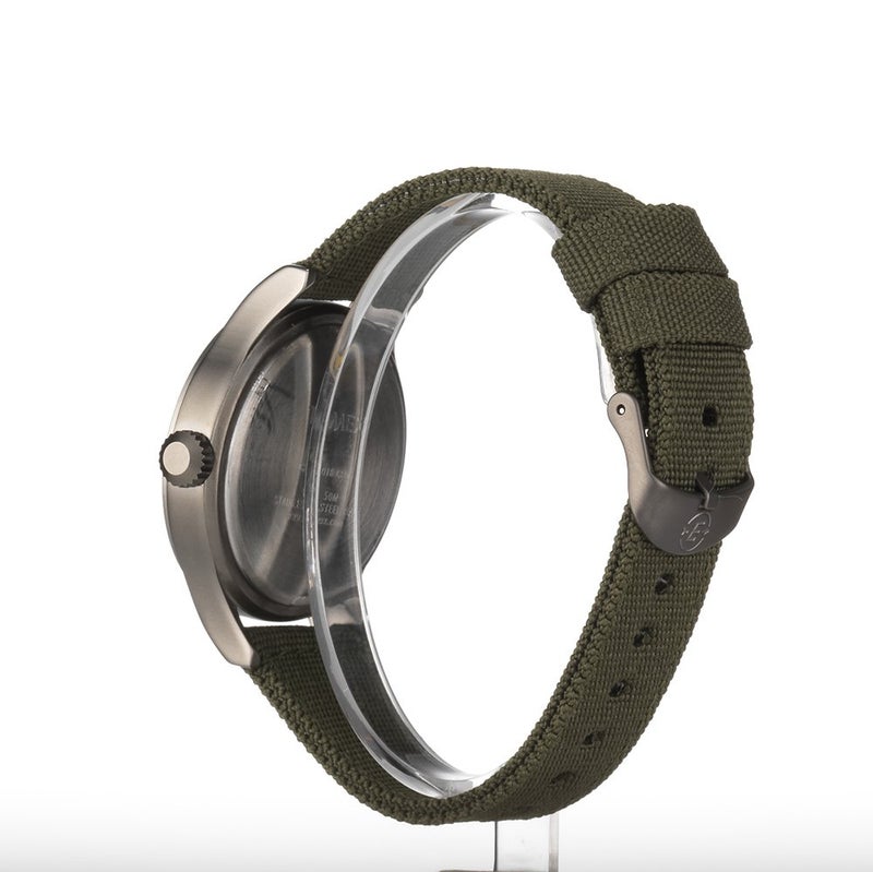 Timex Men's Expedition Scout 40mm Watch â€“ Black Dial Gray Case & Green Fabric Strap - Image 3