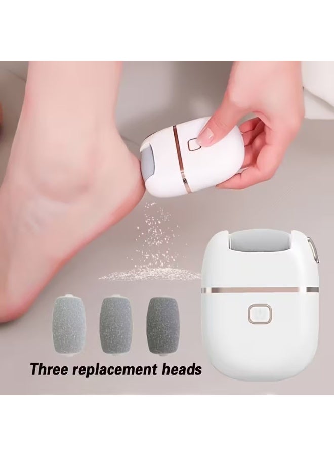 Goolsky 1pc Rechargeable Electric Foot Grinder for Cracked Heels & Callus Removal - Thick Leather Polishing, 3 Replacement Grinding Heads, 2-Speed Settings, Portable and Easy to Use with USB Charging, Hard Care for Feet & Hands - Image 1