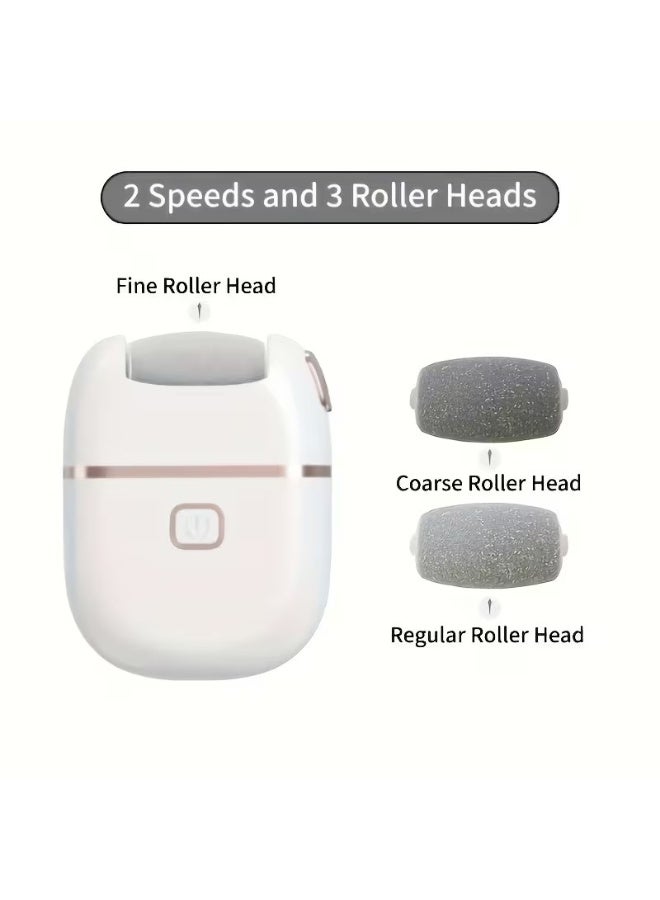 Goolsky 1pc Rechargeable Electric Foot Grinder for Cracked Heels & Callus Removal - Thick Leather Polishing, 3 Replacement Grinding Heads, 2-Speed Settings, Portable and Easy to Use with USB Charging, Hard Care for Feet & Hands - Image 4