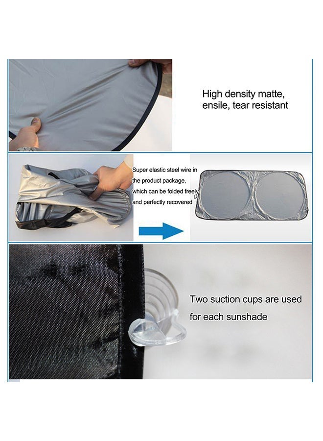 غطاء واق من الشمس و الرياح لزجاج السيارة الأمامي للسيارات والشاحناتSUV Van Auto ، مقاس 150x70 سم غطاء شاشة حاجب عاكس للسيارة - Image 5