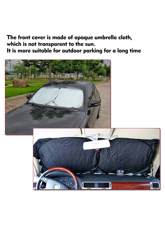 غطاء واق من الشمس و الرياح لزجاج السيارة الأمامي للسيارات والشاحناتSUV Van Auto ، مقاس 150x70 سم غطاء شاشة حاجب عاكس للسيارة - Image 3