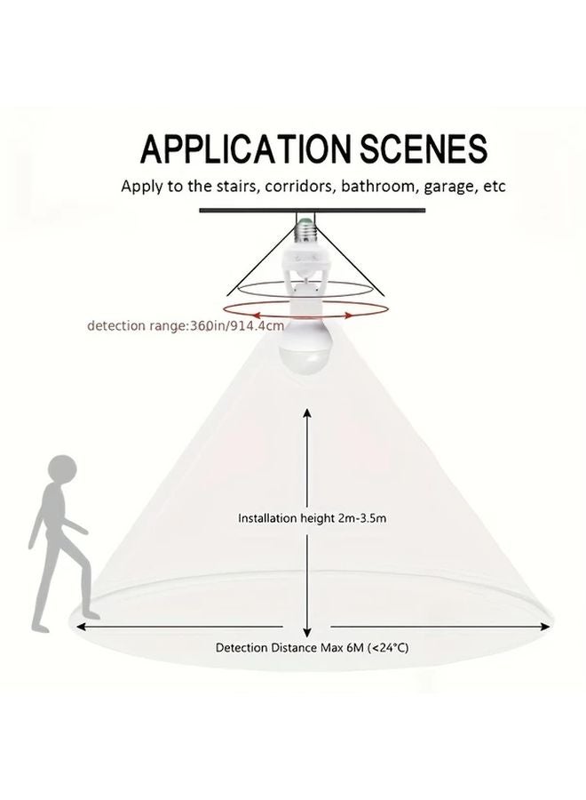 1pc E27 Socket Converter With PIR Motion Sensor LED Lamp Base Intelligent Switch Holder - Image 4