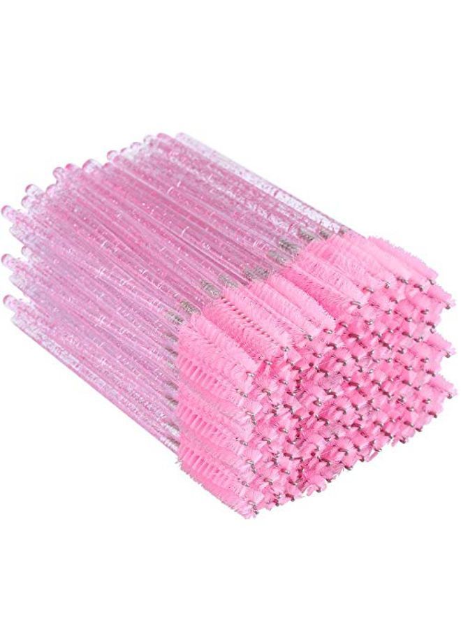 g2plus Crystal Eyelash Mascara Brushes Wands Applicator Makeup Kits (Pink) - Image 1