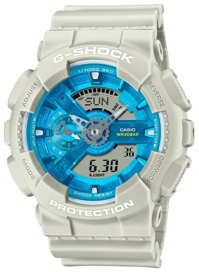 G-SHOCK Analog-Digital Men’s Watch GA-110AS-5A, 51.2 mm Blue Dial, Resin Case & Strap, Shock-Resistant, 200 m WR - Image 3