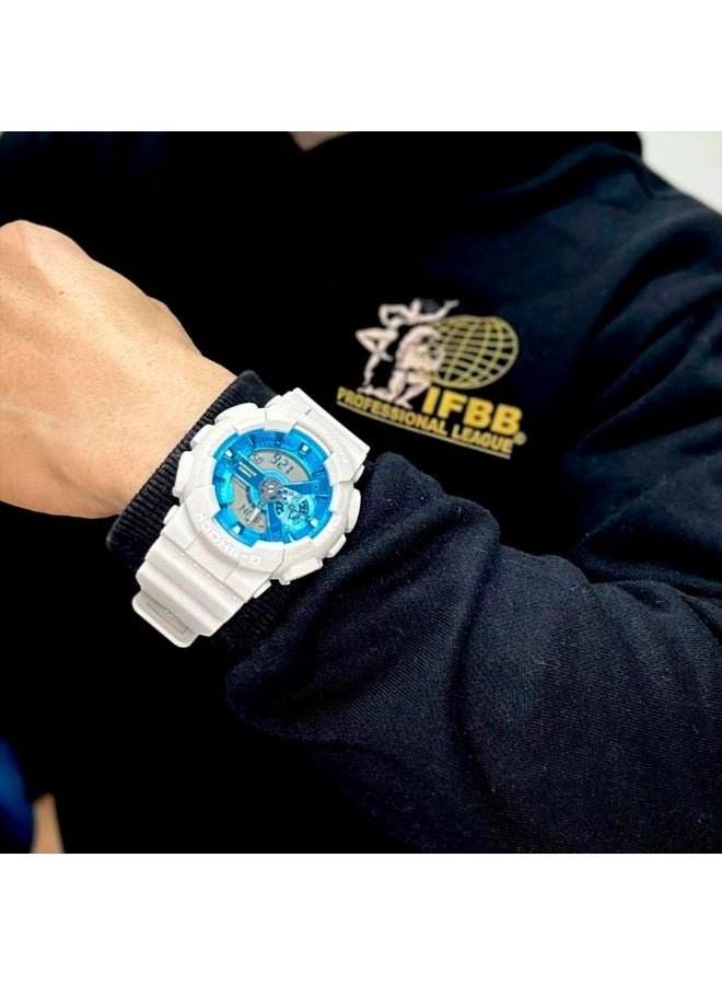 G-SHOCK Analog-Digital Men’s Watch GA-110AS-5A, 51.2 mm Blue Dial, Resin Case & Strap, Shock-Resistant, 200 m WR - Image 2