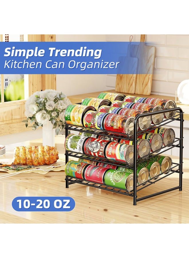 Simple Trending منظم رف العلب، حاملة علب قابلة للتكديس تستوعب حتى 36 علبة لمطبخك أو مخزنك، أسود - Image 2