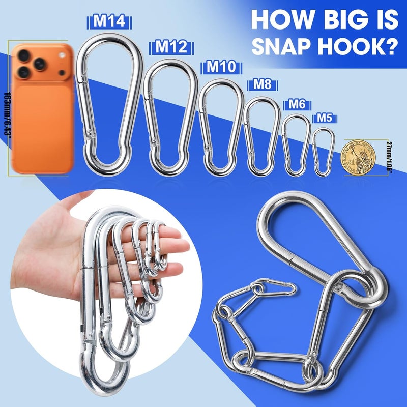 REDOVANT 30 Pack Heavy Duty Spring Snap Hooks 4 Inch, 3/8” Carabiner Clips for Outdoor Use - Image 3
