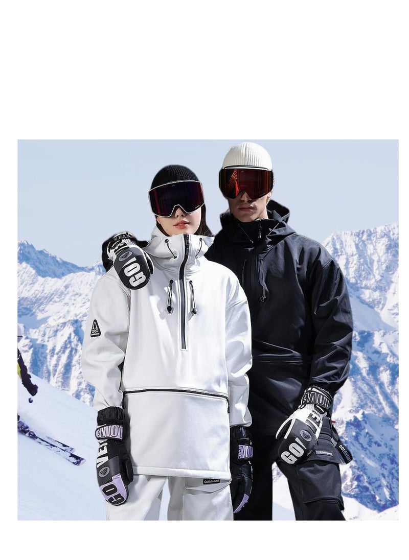 SYOSI - Ski Gloves, Winter Warm Snow Gloves, Winter Ski Mittens Men & Women Glove Liners, Adult Snow Mitts for Cold Weather - Waterproof Winter Ski Gloves Snowboarding, Skiing, Waterproof Touch Screen - Image 1