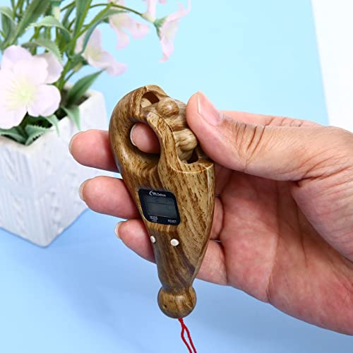 DEHUA LED Digital Tasbih Finger Counter, Muslim Islamic Rotating Digital Tasbeeh Prayer Beads Tally Counter with Time and LED Light (Light Brown-LED) - Image 5