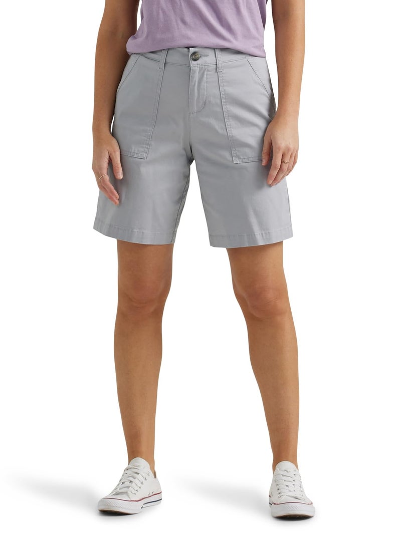 Lee Womens Ultra Lux Comfort with Flex-to-go Utility Bermuda Shorts, Material Gray, 18 US - Image 1