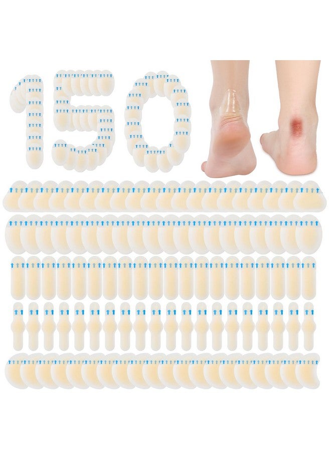 تاربوب 150 قطعة من الضمادات اللاصقة لعلاج بثور الكعب، ضمادات مضادة للماء، ضمادات هيدروكولويد، وسائد حماية من البثور، رقعة حماية من بثور الكعب للأصابع وأصابع القدم، لمنع ظهور البثور (أنيقة) - Image 1