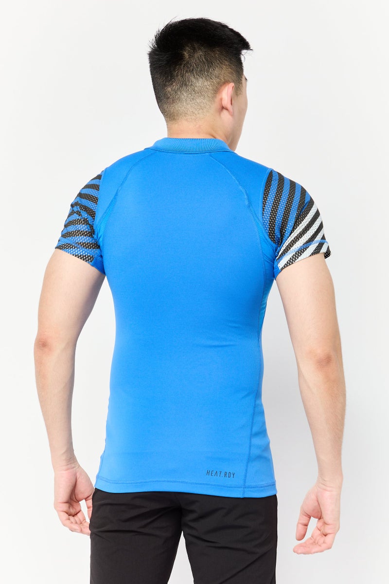 Adidas Men Sportswear Fit Short Sleeve Tennis Polo Shirt, Blue - Image 3