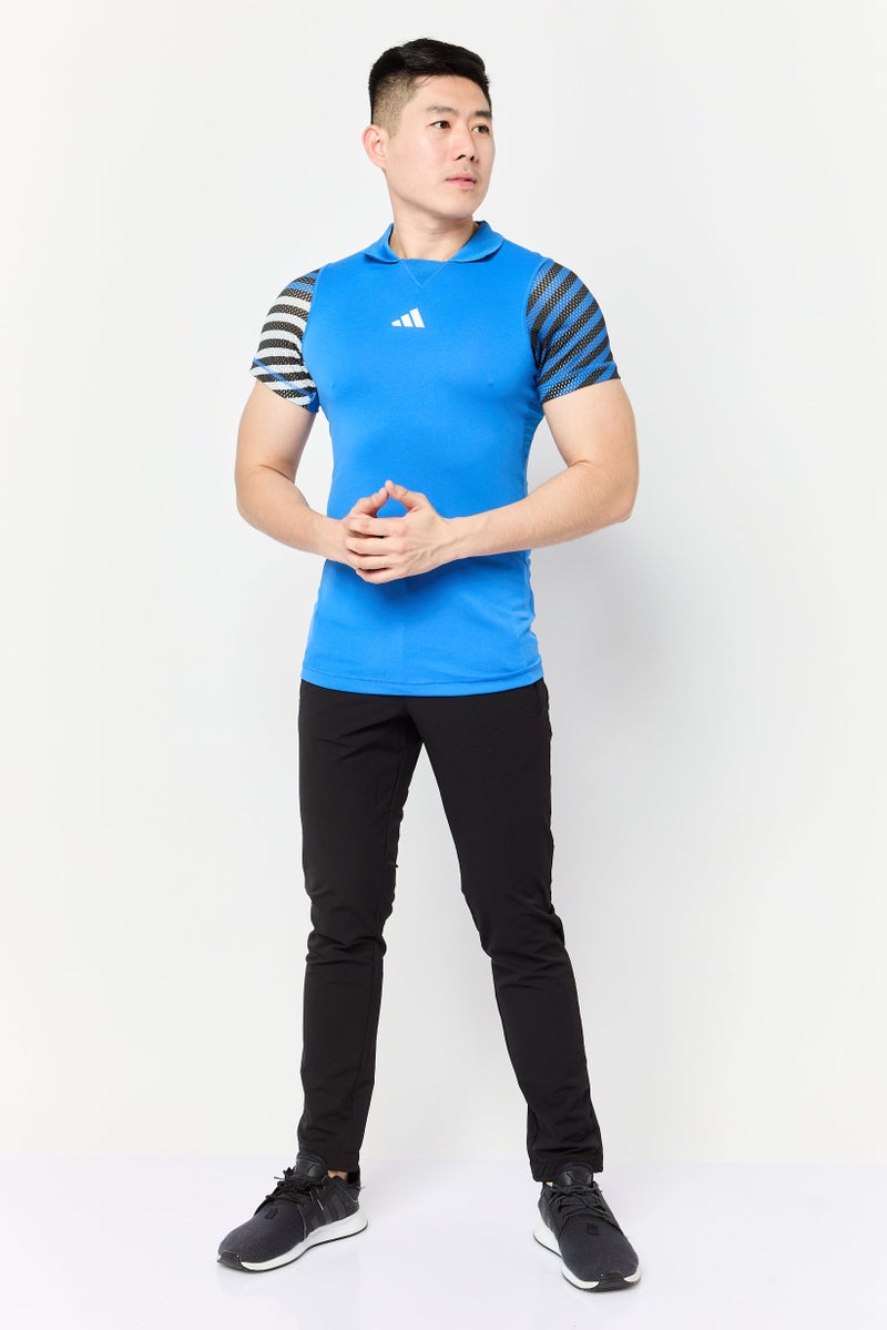 Adidas Men Sportswear Fit Short Sleeve Tennis Polo Shirt, Blue - Image 2