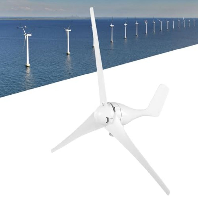 Durable 1200W Small Wind Generator with 3 Blades for Environmental Charging on Boats and Terraces White - Image 3
