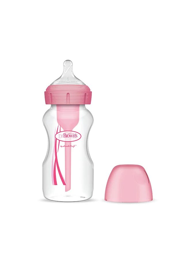 Dr. Brown’s 9 Oz/270 Ml Pp W-N Anti-Colic Options+ Bottle, Pink, 1-Pack