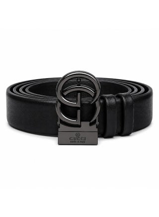Gucci Men's Reversible Leather Belt with Double G Buckle - Black/Brown
