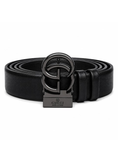 Gucci Men's Reversible Leather Belt with Double G Buckle - Black/Brown