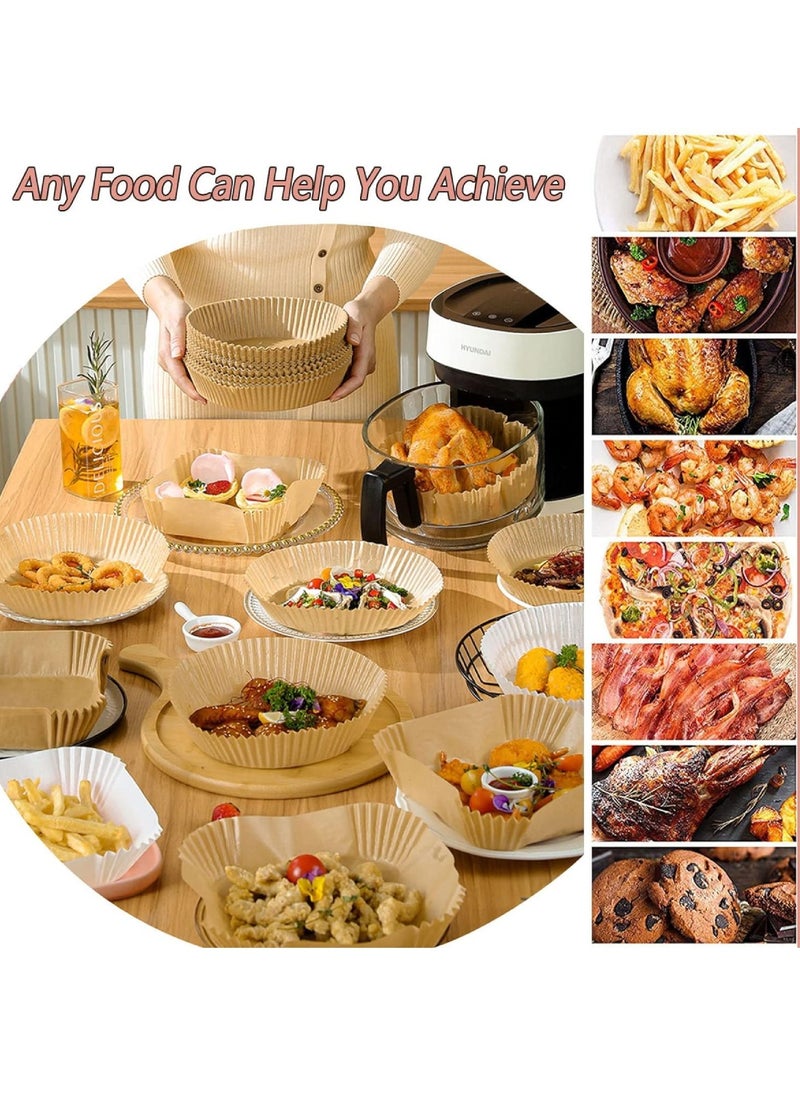 Yuwell 50 Pcs Air Fryer Paper Liners Parchment Paper, Air Fryer Disposable Paper Liner For Microwave, Oven, Roasting Non-Stick Air Fryer Liners 200X45MM  - Image 5
