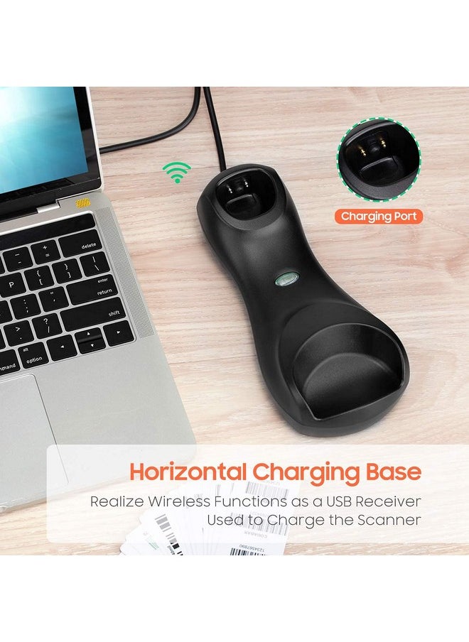 Pro Series Wireless 1D 2D Qr Barcode Scanner With Cradle Display Counting Screen Extra Fast Scanning Speed Ultra High Resolution Handheld Image Bar Code Reader For Warehouse Inventory Hw0008