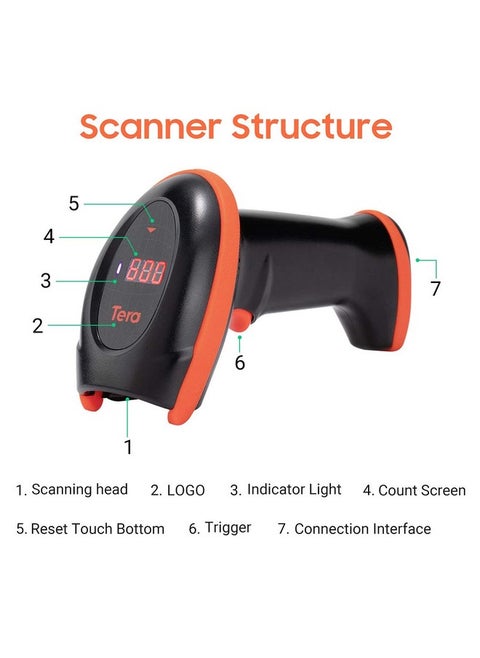 Pro Series Wireless 1D 2D Qr Barcode Scanner With Cradle Display Counting Screen Extra Fast Scanning Speed Ultra High Resolution Handheld Image Bar Code Reader For Warehouse Inventory Hw0008