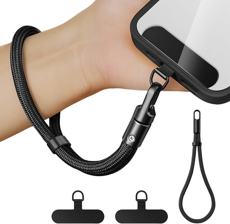 Universal Adjustable Phone Wrist Strap With 2 Metal Tether Tabs, Wristlet Hand Lanyard For Mobile Phones, Suitable For Women And Men - Image 1