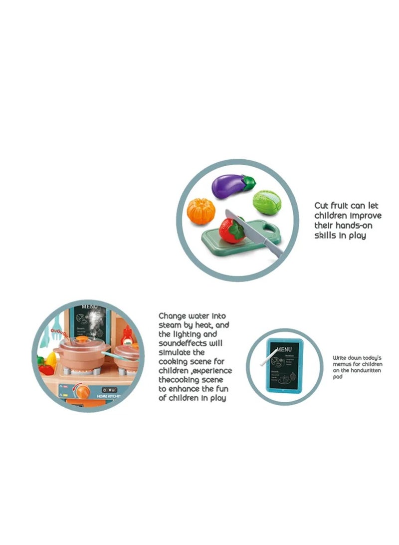 مجموعة ألعاب المطبخ التخيلية الجميلة العصرية مزودة بإضاءة وصوت مكونة من 48 قطعة - Image 2
