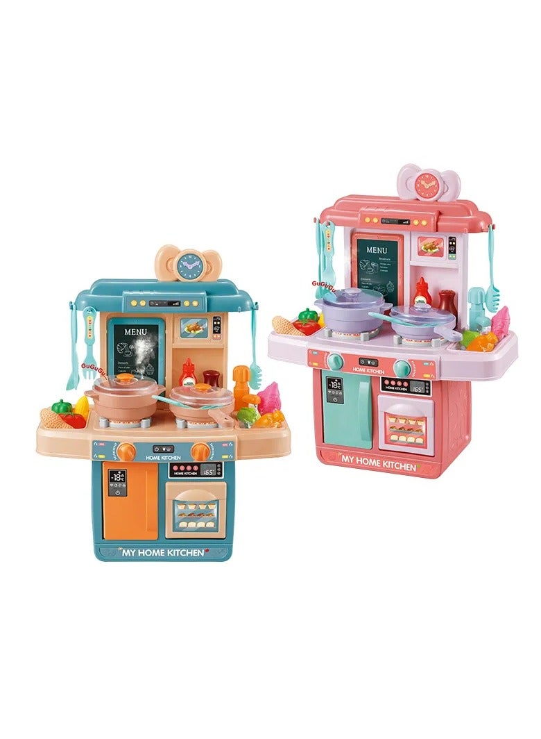 مجموعة ألعاب المطبخ التخيلية الجميلة العصرية مزودة بإضاءة وصوت مكونة من 48 قطعة - Image 3