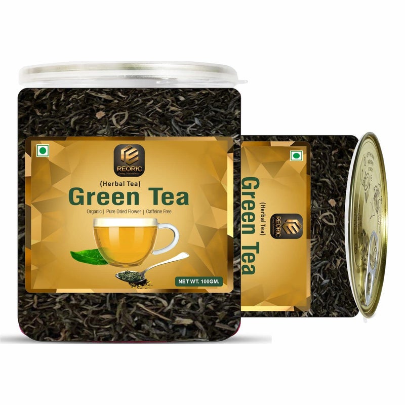 REORIC Combo Pack of Organic Masala Green Tea - 100g and Green Tea - 100g | Blended with Green Tea & Ayurvedic Herbs | Herbal Green Tea Leaves| Boost immunity - Image 2