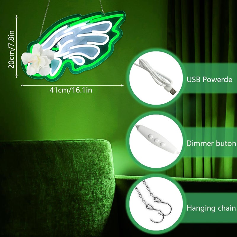 JFLLamp Eagles Neon Signs for Wall Decor Eagles Neon Lights for Bedroom Led Signs Suitable for Dormitory Man Cave Christmas Gift - Image 3