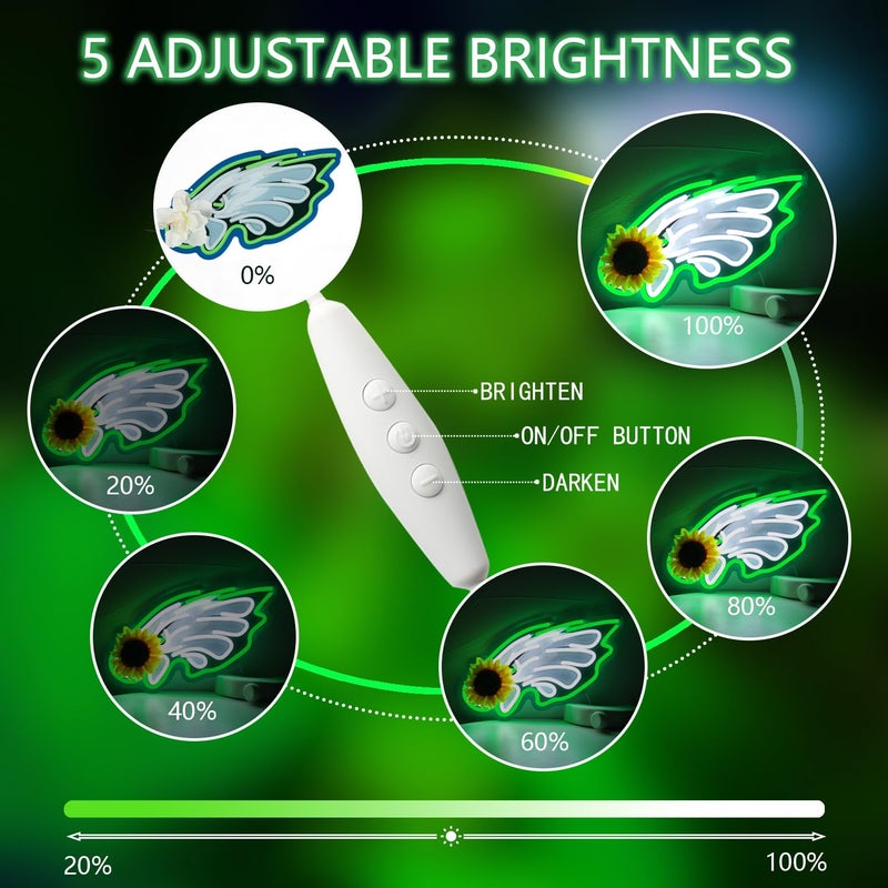 JFLLamp Eagles Neon Signs for Wall Decor Eagles Neon Lights for Bedroom Led Signs Suitable for Dormitory Man Cave Christmas Gift - Image 4