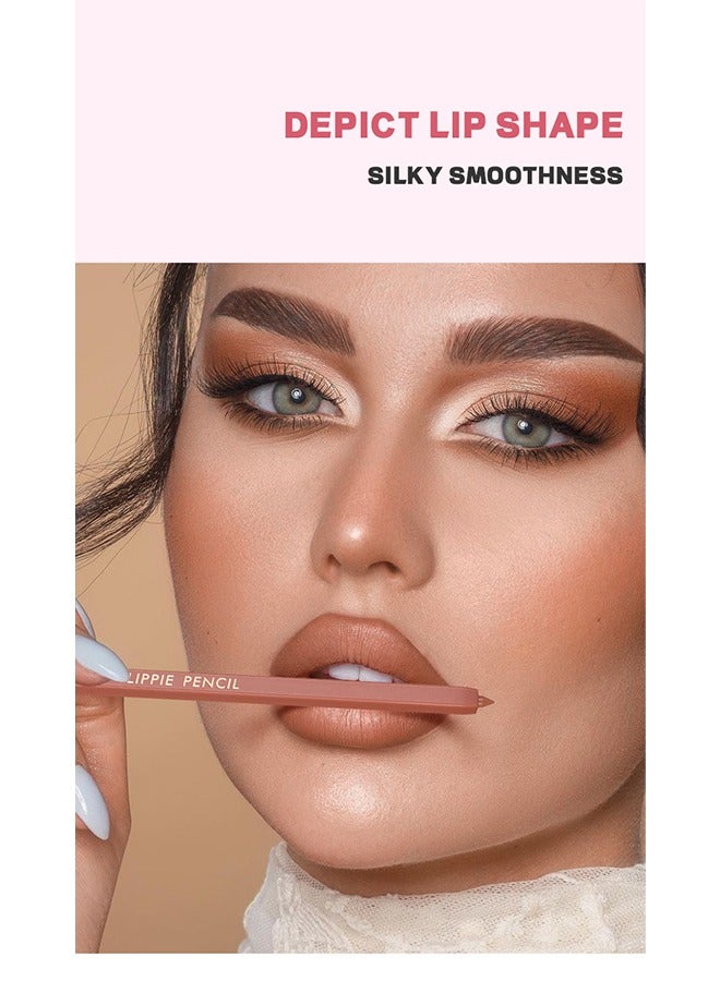 pudaier Lip Pencil Waterproof, Sweat-Proof and Colorfast Automatic Lip Liner Matte Multicolor Decorative Lip Liner,Natural Formula, High Pigment and Easier To Create Perfect Lip Makeup(04#) - Image 3