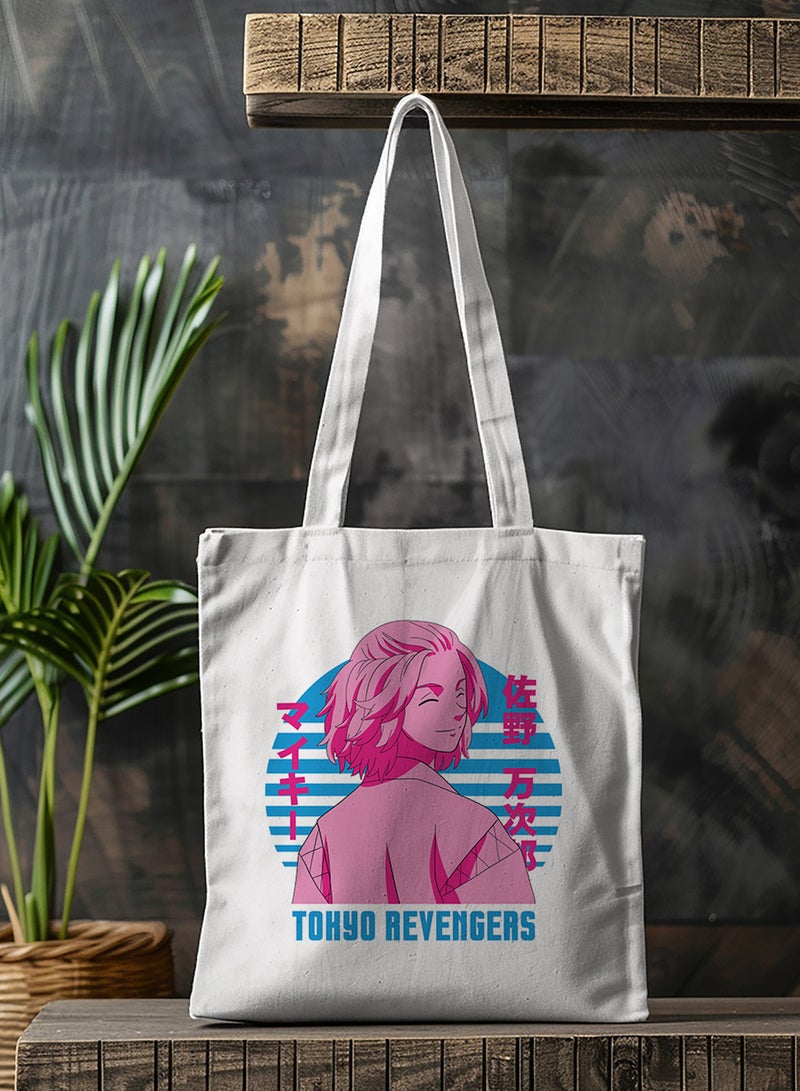 LOWHA Polyester Tote Bag with Shoulder Straps and Tokyo Revengers Anime Pattern  - Image 3