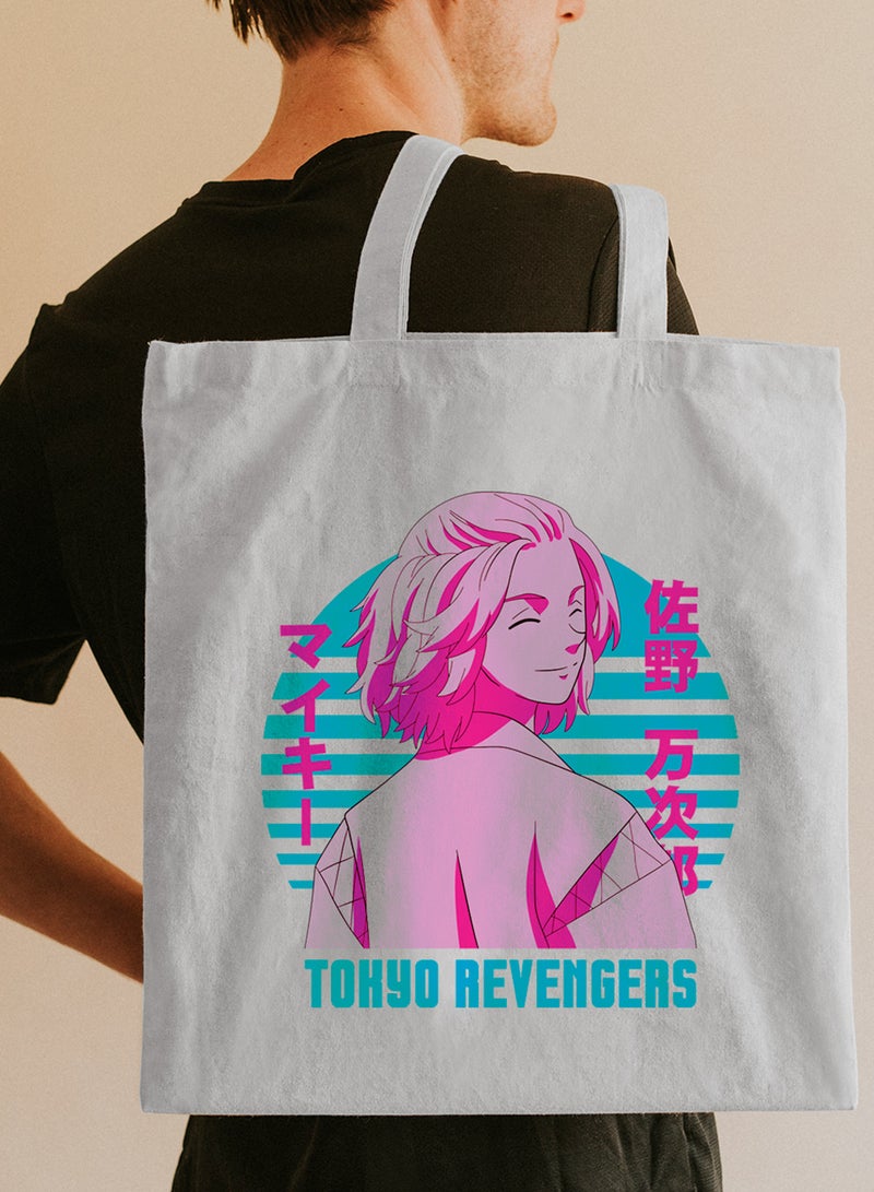 LOWHA Polyester Tote Bag with Shoulder Straps and Tokyo Revengers Anime Pattern  - Image 2