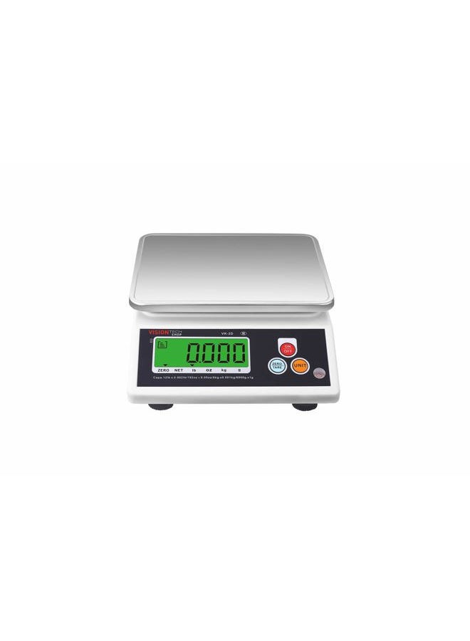 VisionTechShop VK-2D Digital Kitchen Scale, Lb/Oz/Kg/g Switchable, Stainless Steel Plate Food Scale, Large LCD Display with Backlight, 12lb Capacity, 0.002lb Readability - Image 1