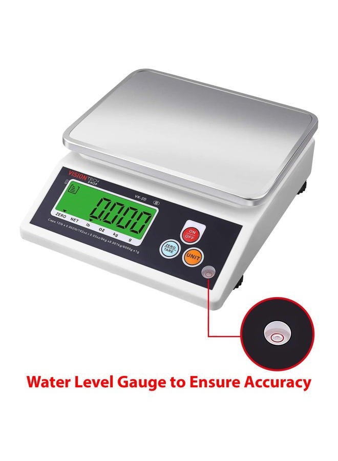 VisionTechShop VK-2D Digital Kitchen Scale, Lb/Oz/Kg/g Switchable, Stainless Steel Plate Food Scale, Large LCD Display with Backlight, 12lb Capacity, 0.002lb Readability - Image 3